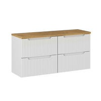 WASCHTISCHUNTERSCHRANK 120.4cm Riva Weiß und Holz - Weiß, Holzwerkstoff (120.4/59/40cm) - Petits-meubles