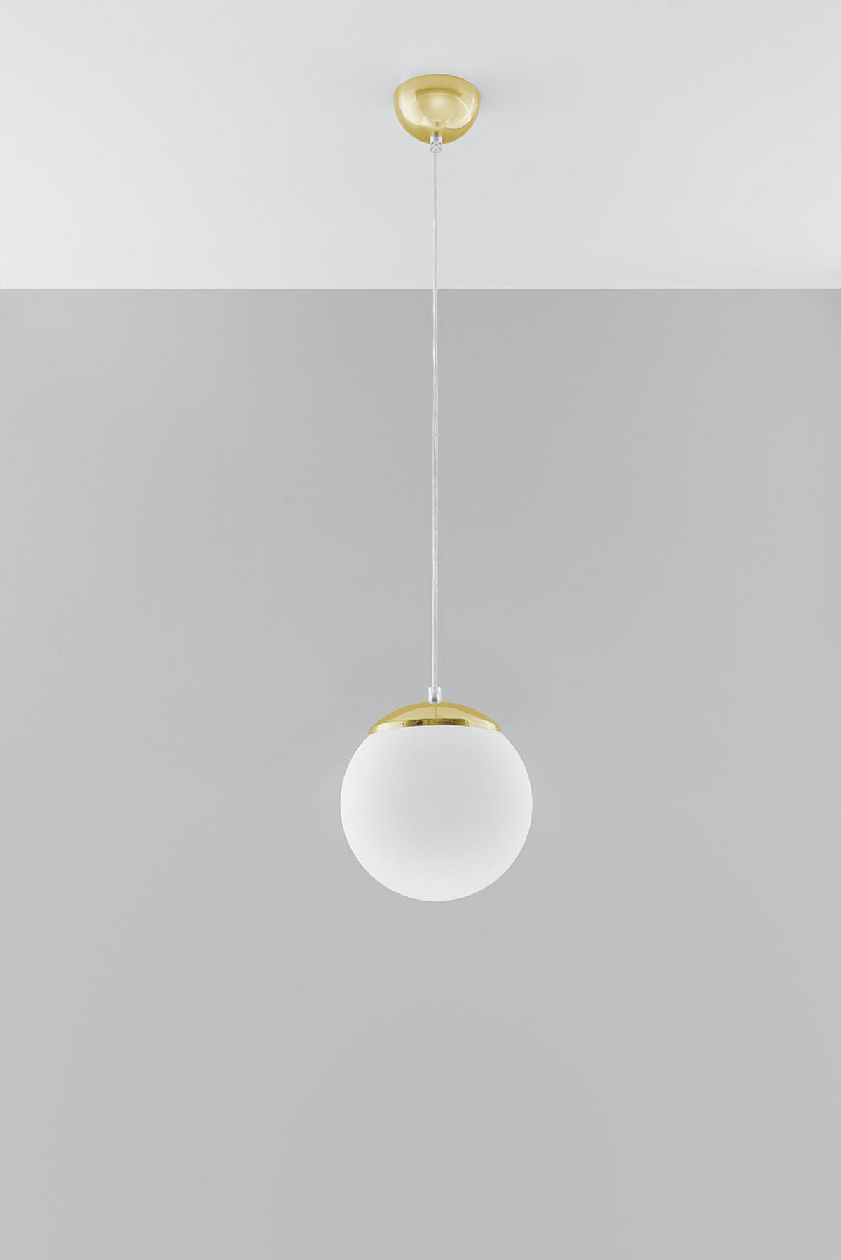 HÄNGELEUCHTE Ugo Stahl Gold Weiß - Goldfarben, Glas (20/20/80cm) - Sollux Lighting