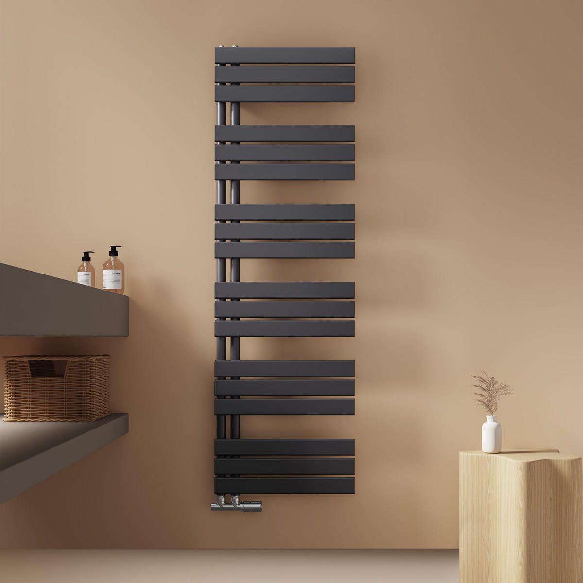 HEIZKÖRPER wasserführend Anthrazit 159,9/50/5,9 cm - Anthrazit, Metall (50/160/6cm) - EMKE