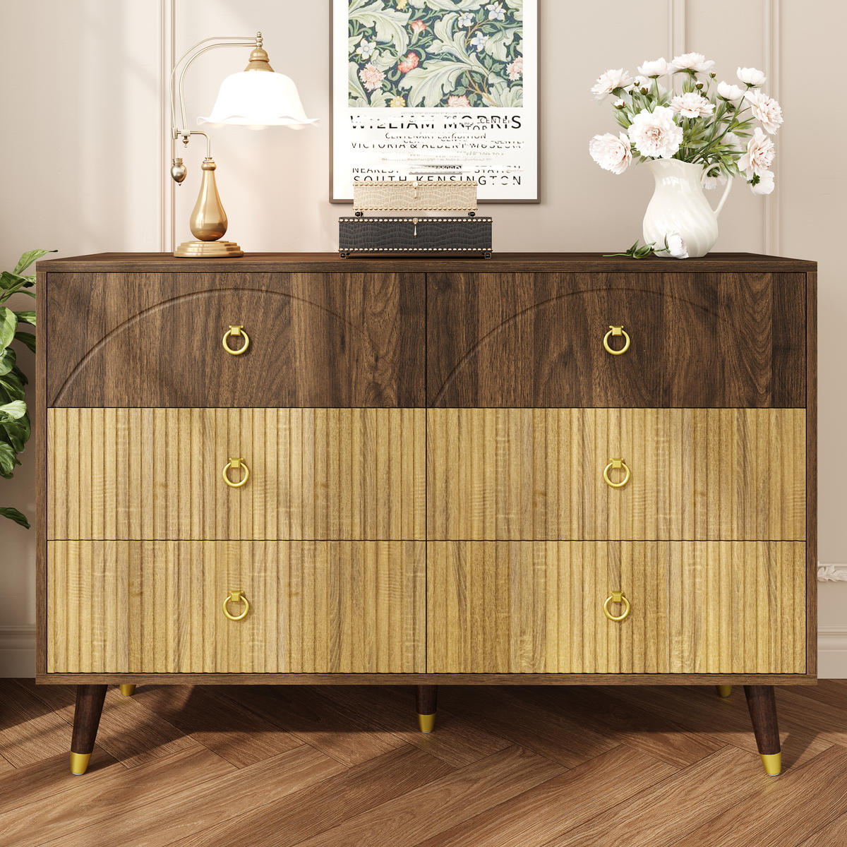 SIDEBOARD 120x40x81 cm Wohnzimmer - Naturfarben, Holz (120/81/40cm) - LEBENLANG