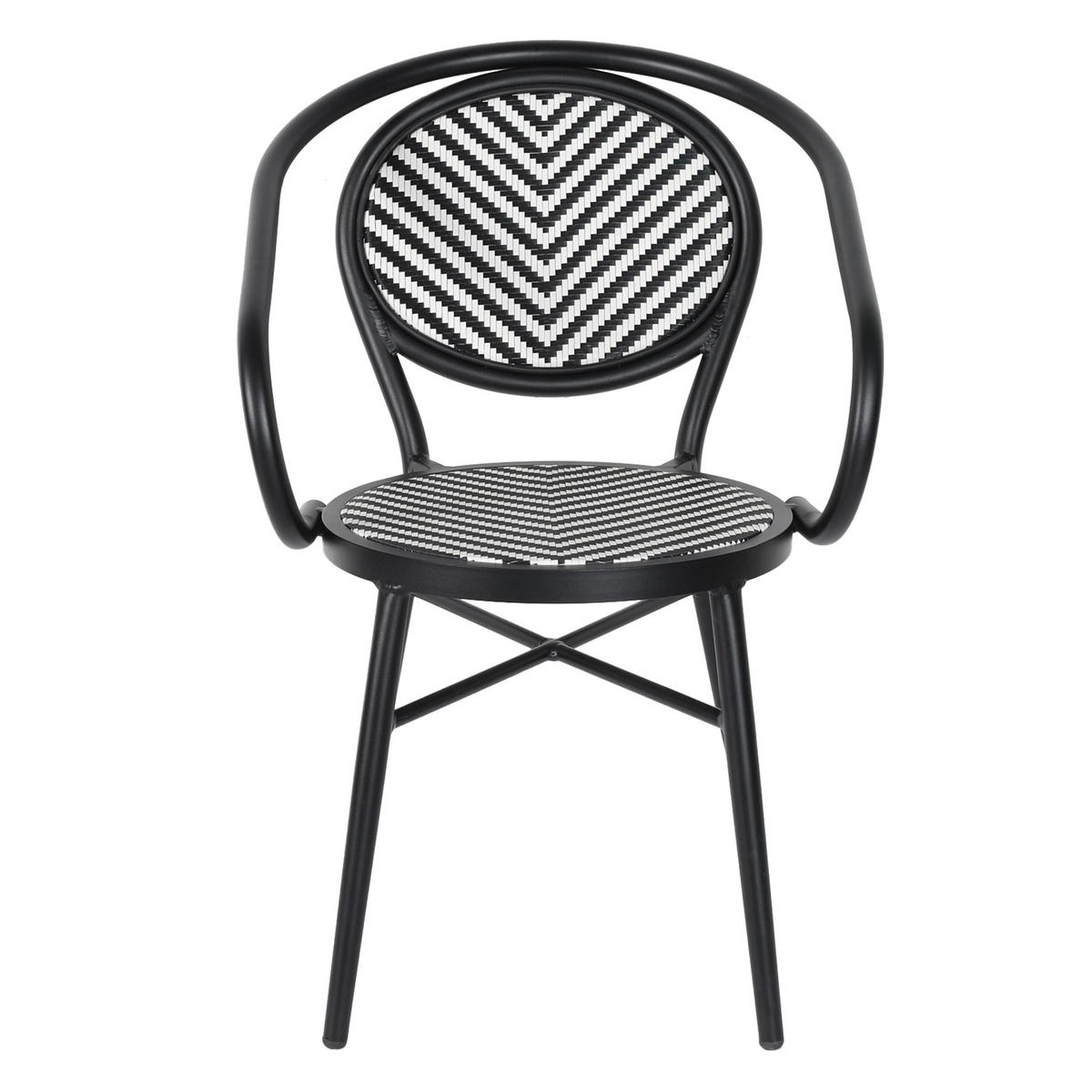 GARTENSTUHL, Schwarz - Schwarz, Metall (56/80/57cm) - Oviala