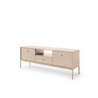 TV-SCHRANK Molly Beige, Goldene Beine, TV-Tisch mit Schublade - Beige/Goldfarben, Holzwerkstoff/Metall (154/56/39cm) - Bettso