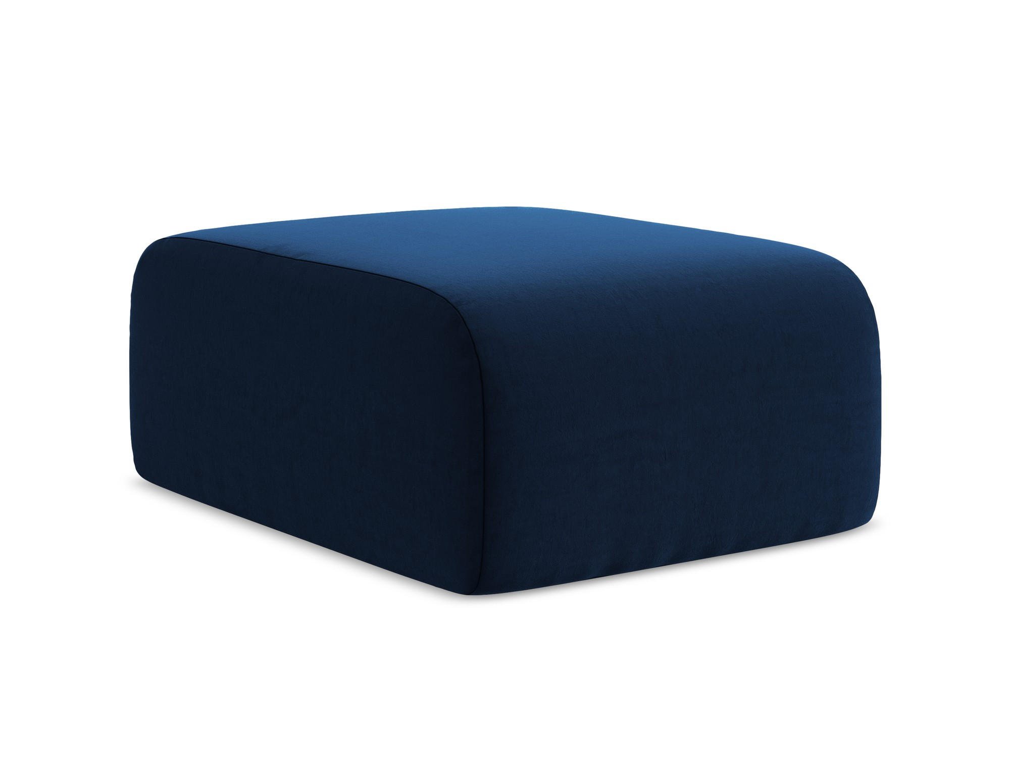 POUF Samt Stoff Blau - Türkis/Schwarz, Holzwerkstoff/Kunststoff (72/42/94cm) - Makamii