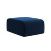POUF Samt Stoff Blau - Türkis/Schwarz, Holzwerkstoff/Kunststoff (72/42/94cm) - Makamii