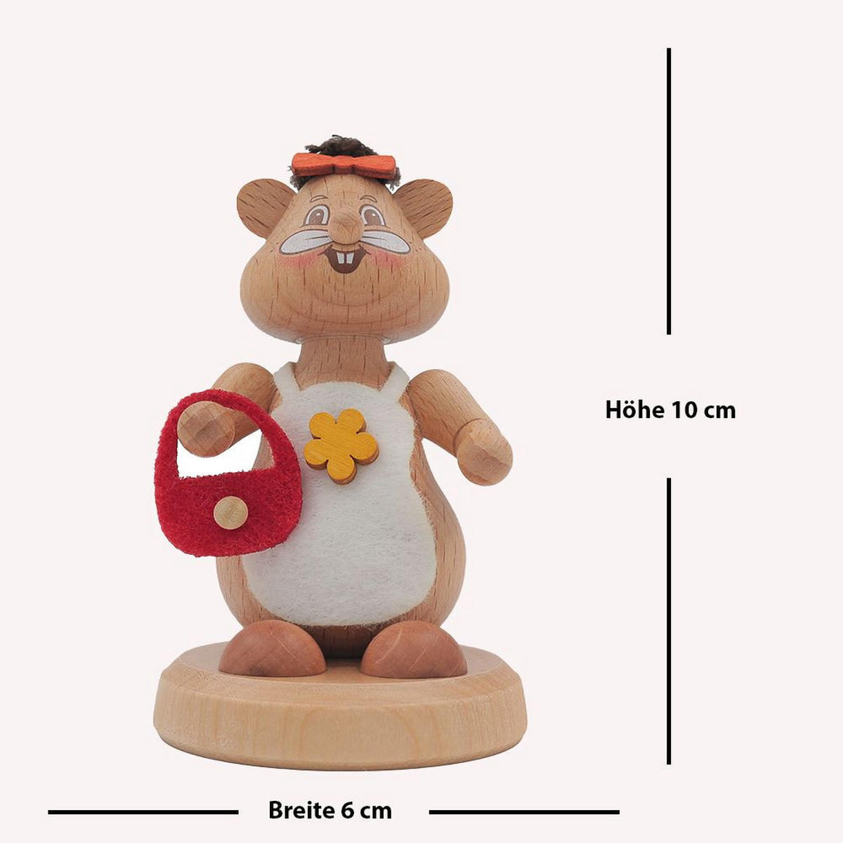 HOLZFIGUR Hamster Spaziergängerin 11 cm - Multicolor, Metall (6/11/0.1cm)