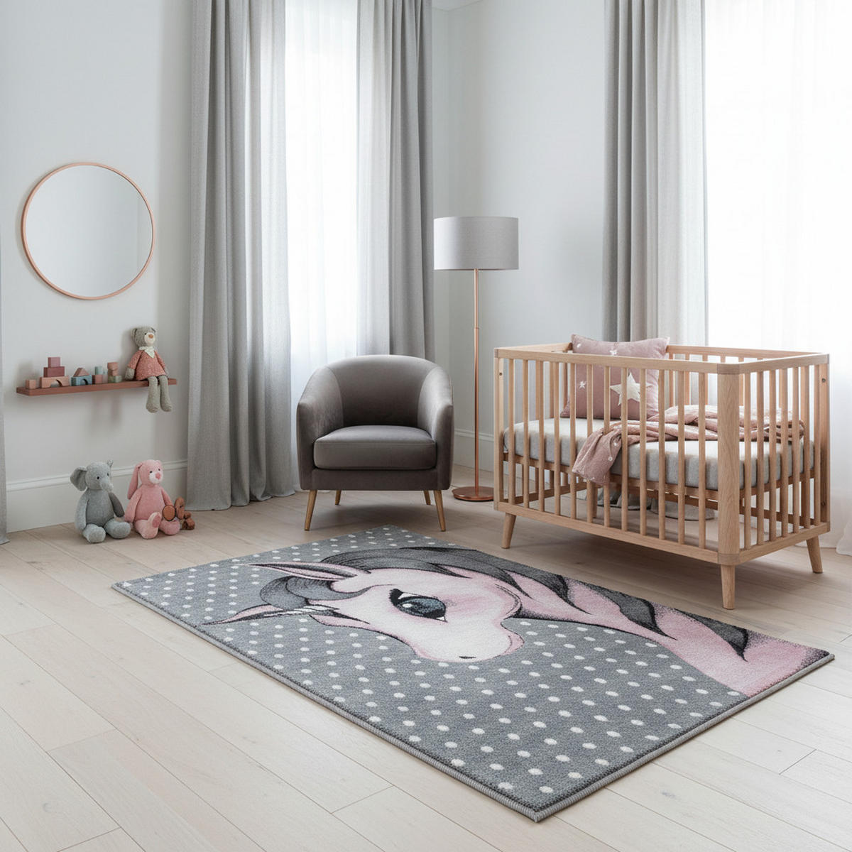 TEPPICH Kinder Einhorn Polypropylen saugroboter Kurzflor Kinderzimmer Pink Rechteckig 140x200 - Rosa, Textil (140/200cm) - KADIMA DESIGN