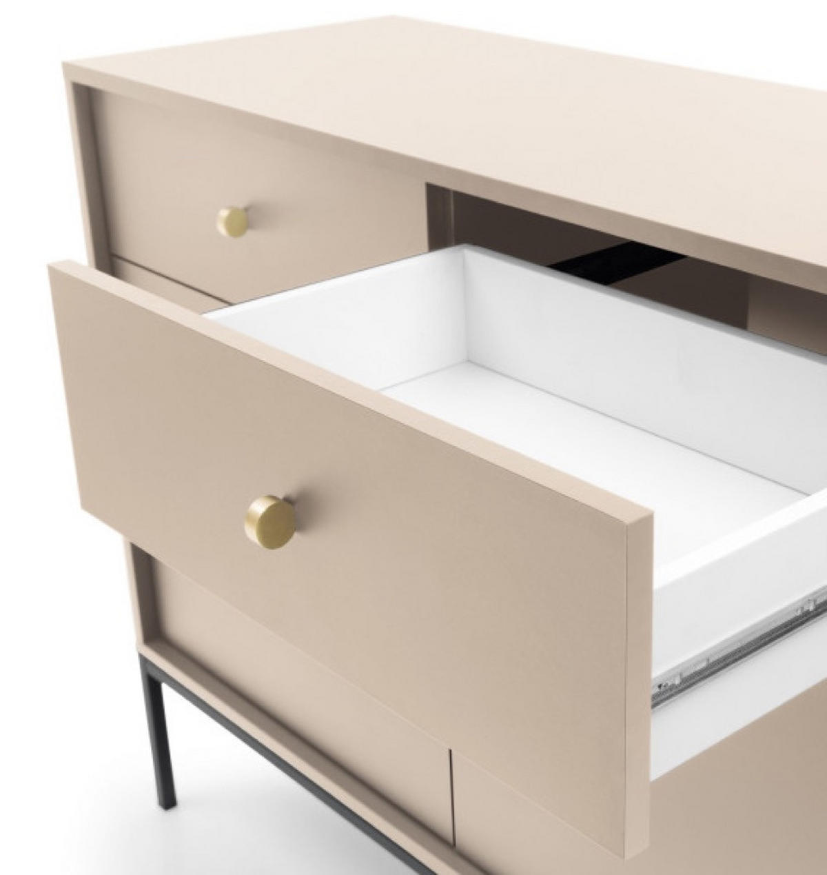 SIDEBOARD Beige MONAKO Mit Schwarzem Gestell MKSZ104 - Beige, Holzwerkstoff (103.5/83.2/39cm) - Sepro Meble