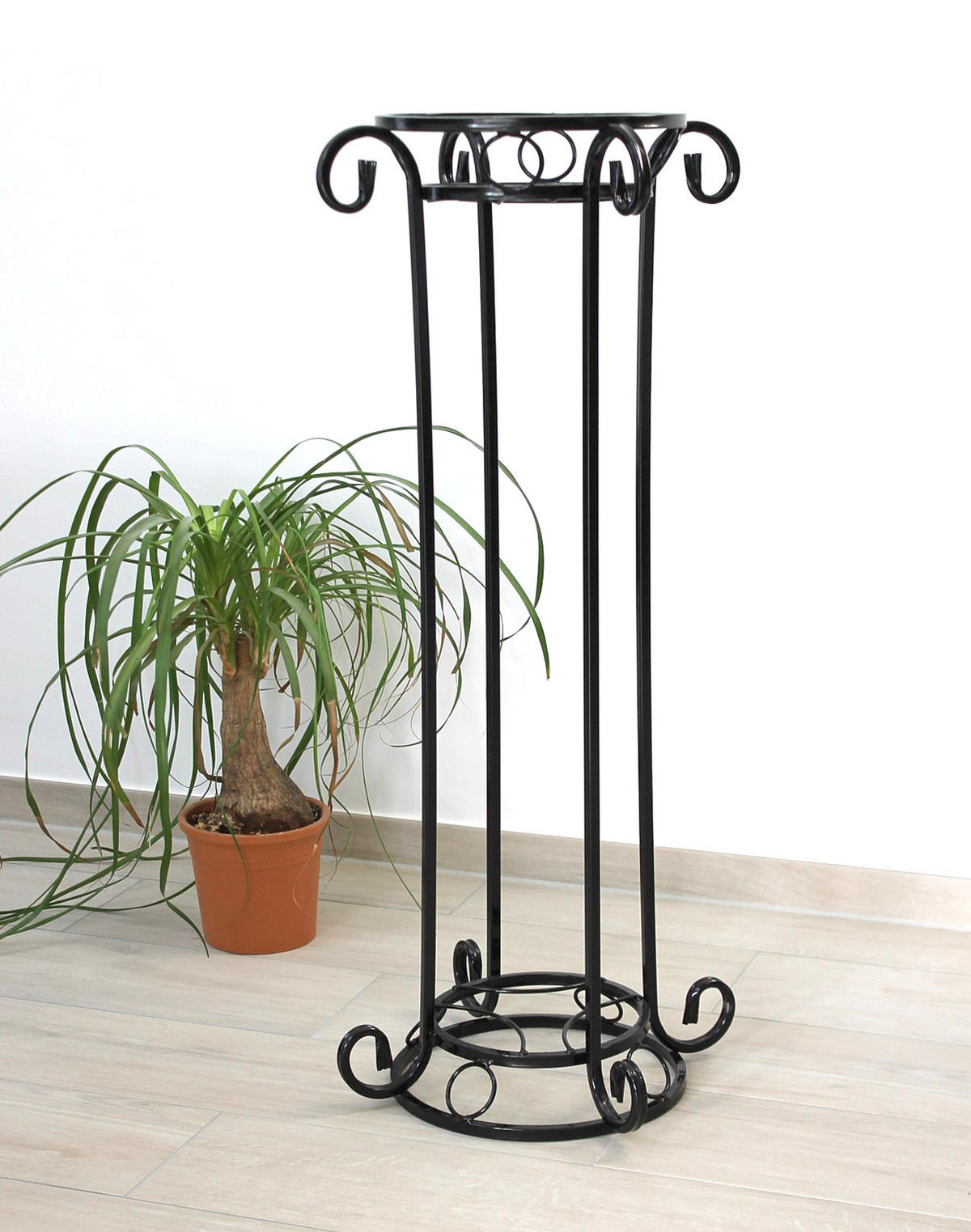 BLUMENSÄULE Metall Schwarz 97 cm KW042 - Schwarz, Metall (43/97/43cm) - DanDiBo