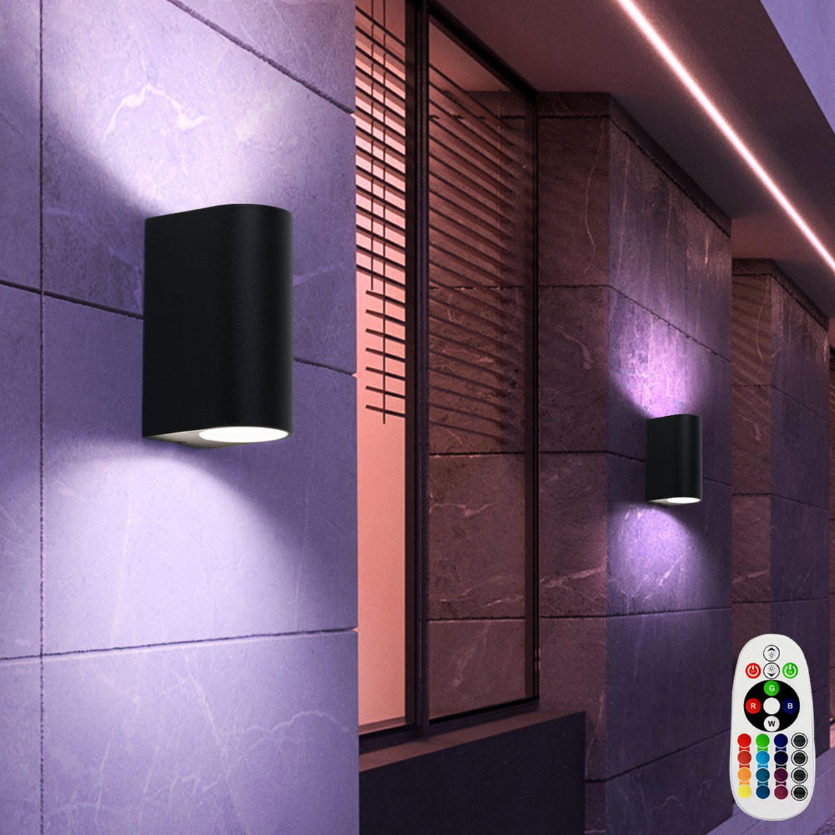 LED AUSSEN-WANDLEUCHTE Aluminium Schwarz - Schwarz, Metall (9.2/15/9.2cm)