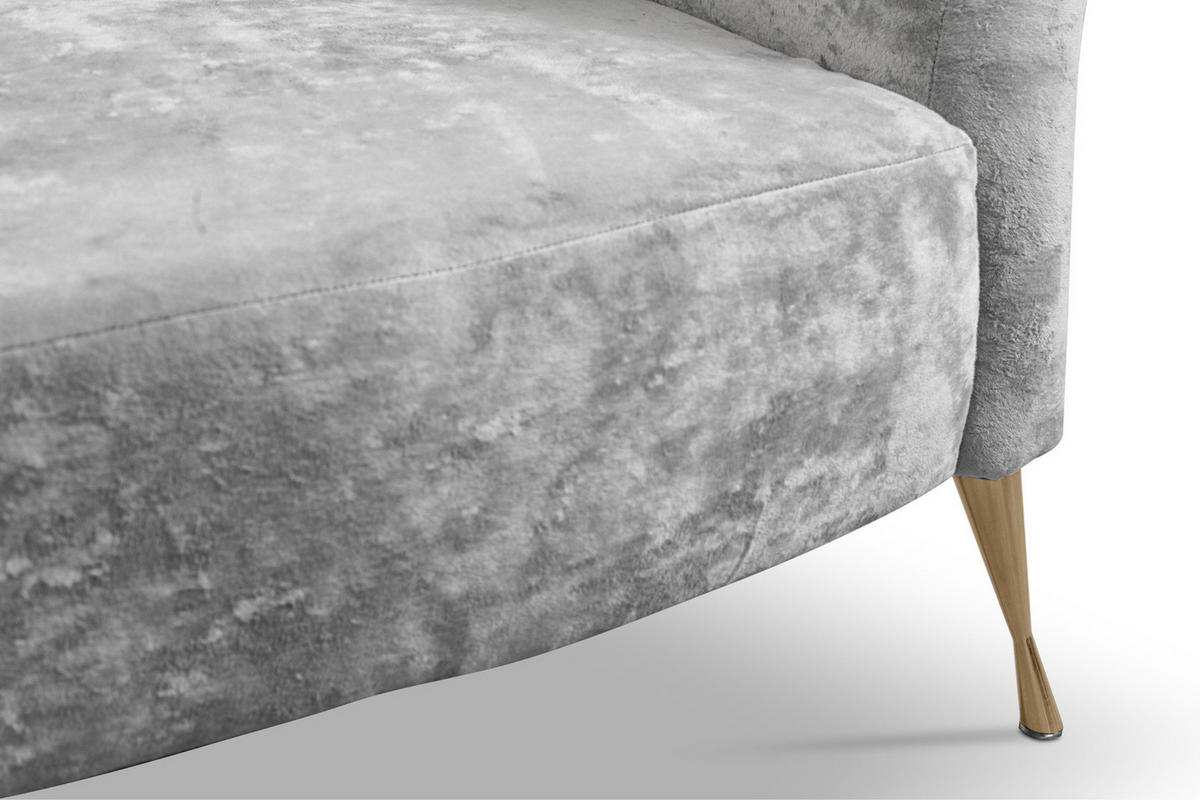 SITZGARNITUR Adria 2+1 - Goldfarben/Grau, Holzwerkstoff/Textil (242/78/83cm) - Ravio
