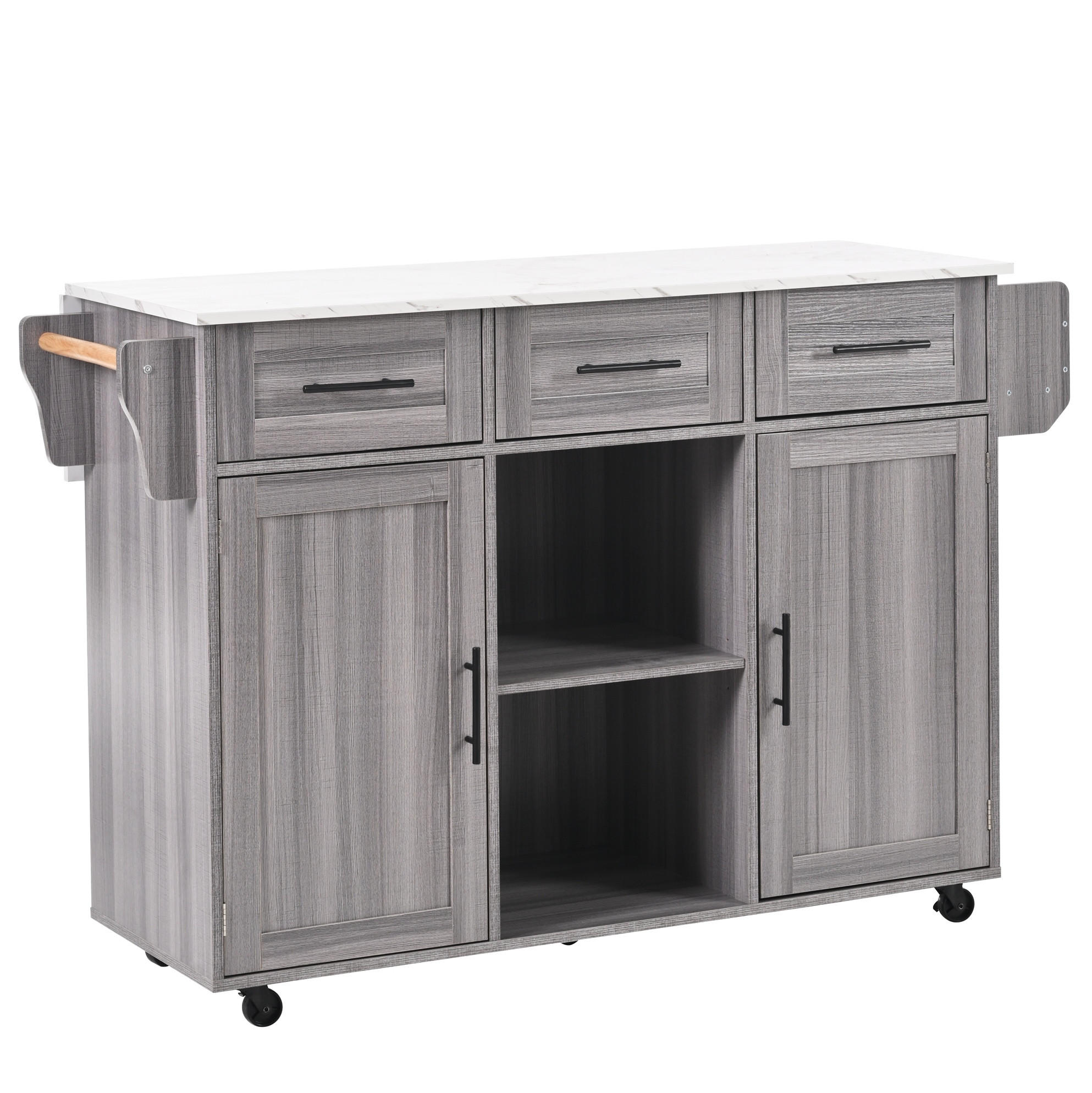 SERVIERWAGEN mit Klapptisch 139 x 46/71 x 91,5 cm Grau MDF - Grau, Holz (46/91.5/139cm) - Beauniv