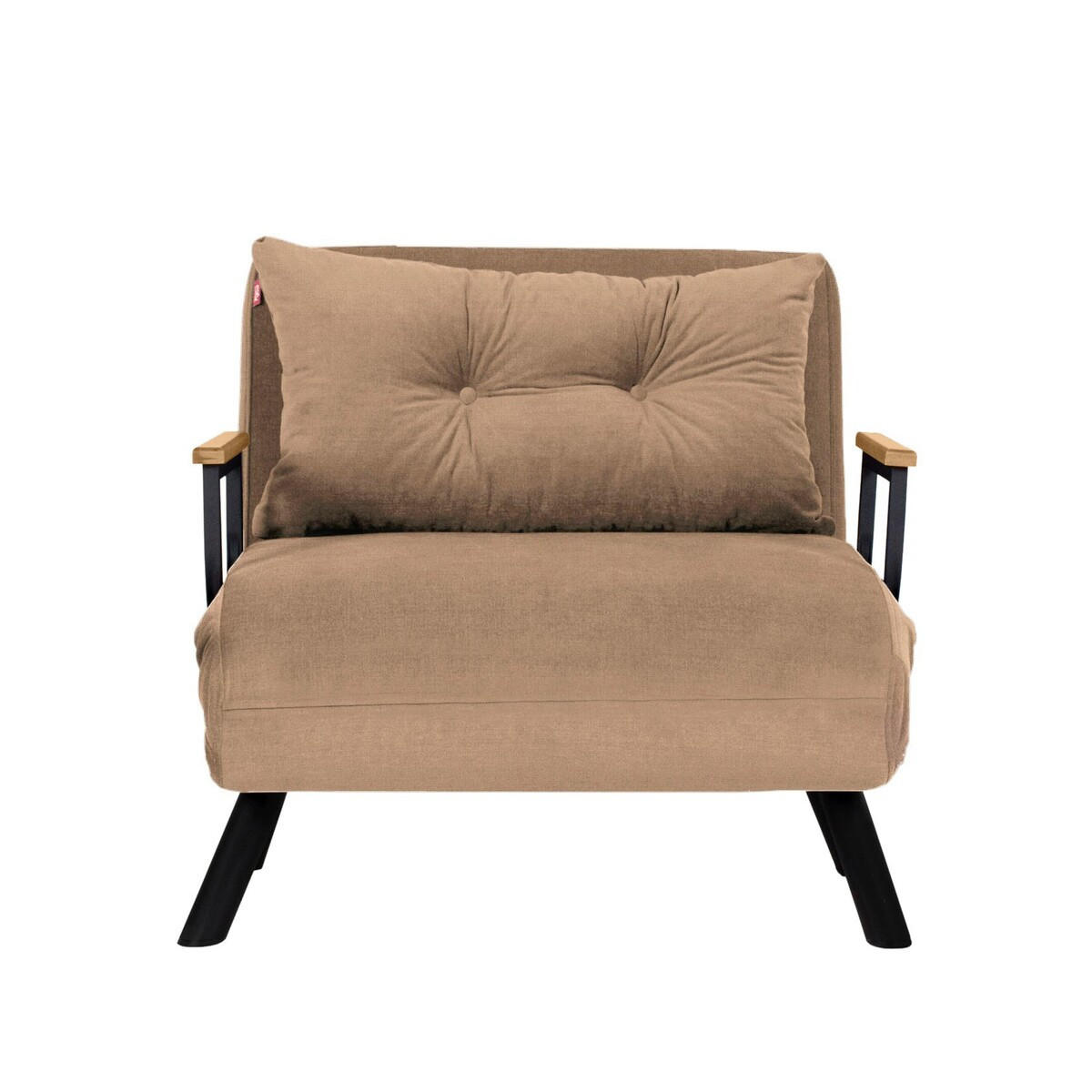 SESSEL mit Stoffbezug und Metallfüßen, umwandelbar 67/50/41 cm - Taupe, Metall (50/41/67cm) - Calicosy