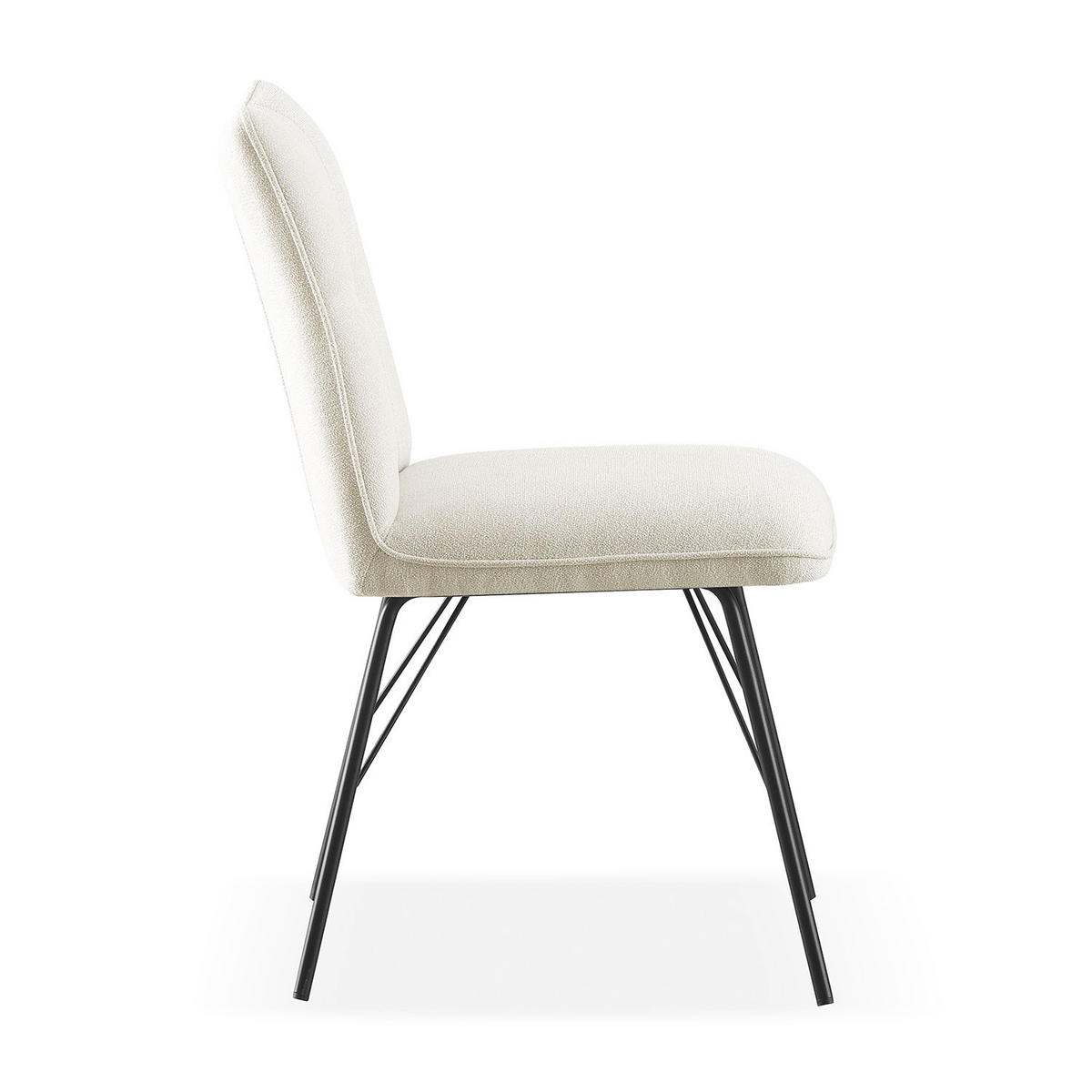 STUHL NELE Creme 2 Stück - Creme, Textil/Metall (46/85/60cm) - B&D Home