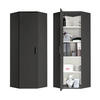 ECKSCHRANK Der Lange - Anthrazit/Schwarz, Holzwerkstoff (64/180/64cm) - Mokebo