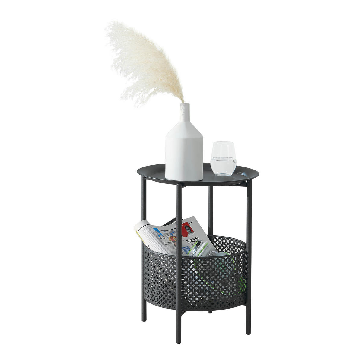 BEISTELLTISCH Kruibeke - Schwarz, Holzwerkstoff (25/25/46cm) - [en.casa]