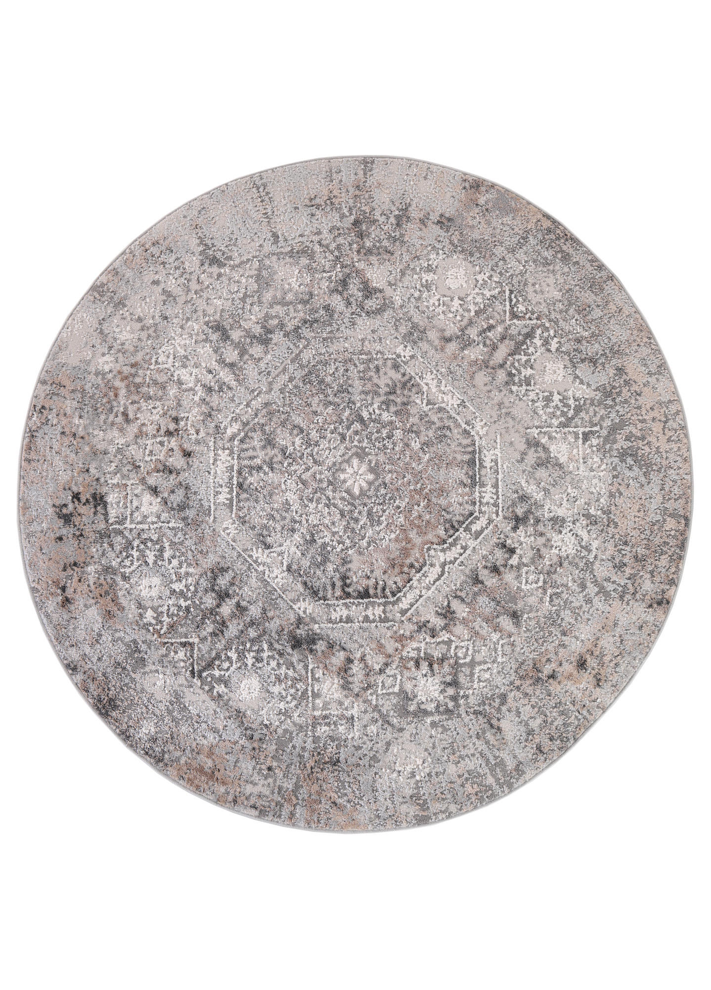 TEPPICH VALLEY Grau Rund 120/120 cm - Grau, Textil (120/120cm) - Tapiso