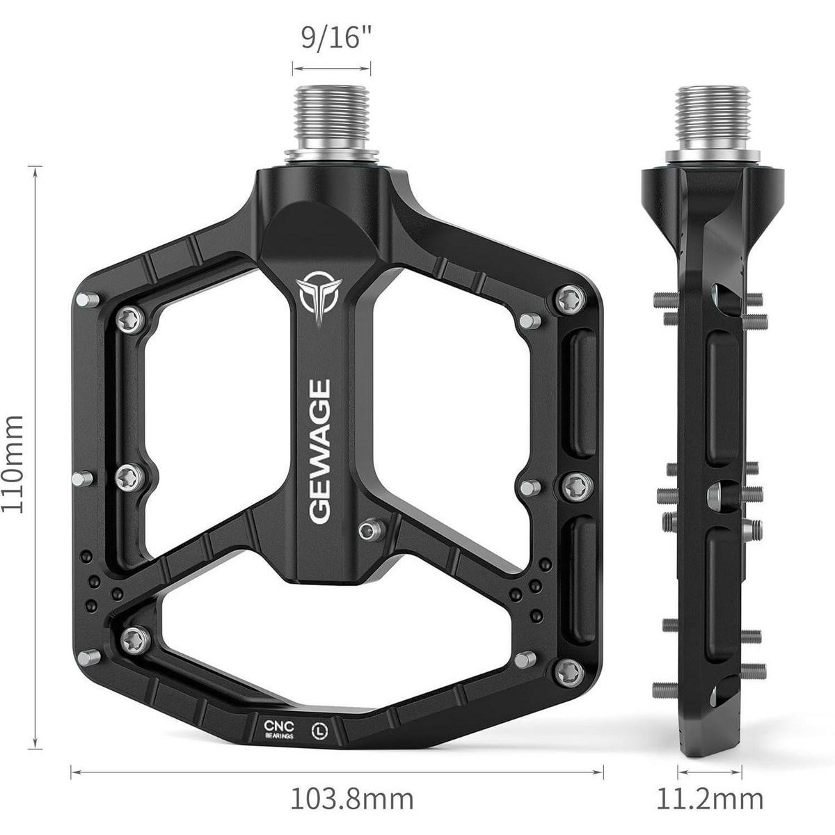 FAHRRADPEDALE CNC Aluminium Schwarz - Schwarz, Metall (10.4/1.5/11cm)