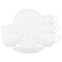 KAFFEETASSEN MIT UNTERTASSEN Amina Weiß 250 ml 6er Set - Weiß, Keramik (0.25L) - Seltmann Weiden