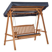 HOLLYWOODSCHAUKEL 2-Sitzer Heller Holzfarbton Fibbialla - Hellbraun/Grau, Holz (183/180/109cm) - Beliani