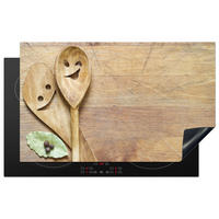 HERDABDECKPLATTE Holz - Löffel - Braun - Smiley 83x51 cm - Hellbraun, Kunststoff (83/0.2/51.5cm) - MuchoWow