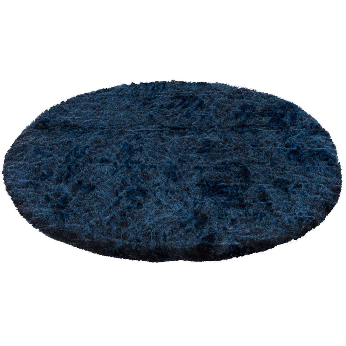 LUXUS SUPER SOFT FELLTEPPICH ASPEN RUND MELIERT - Dunkelblau, Textil (160/160cm) - Pergamon