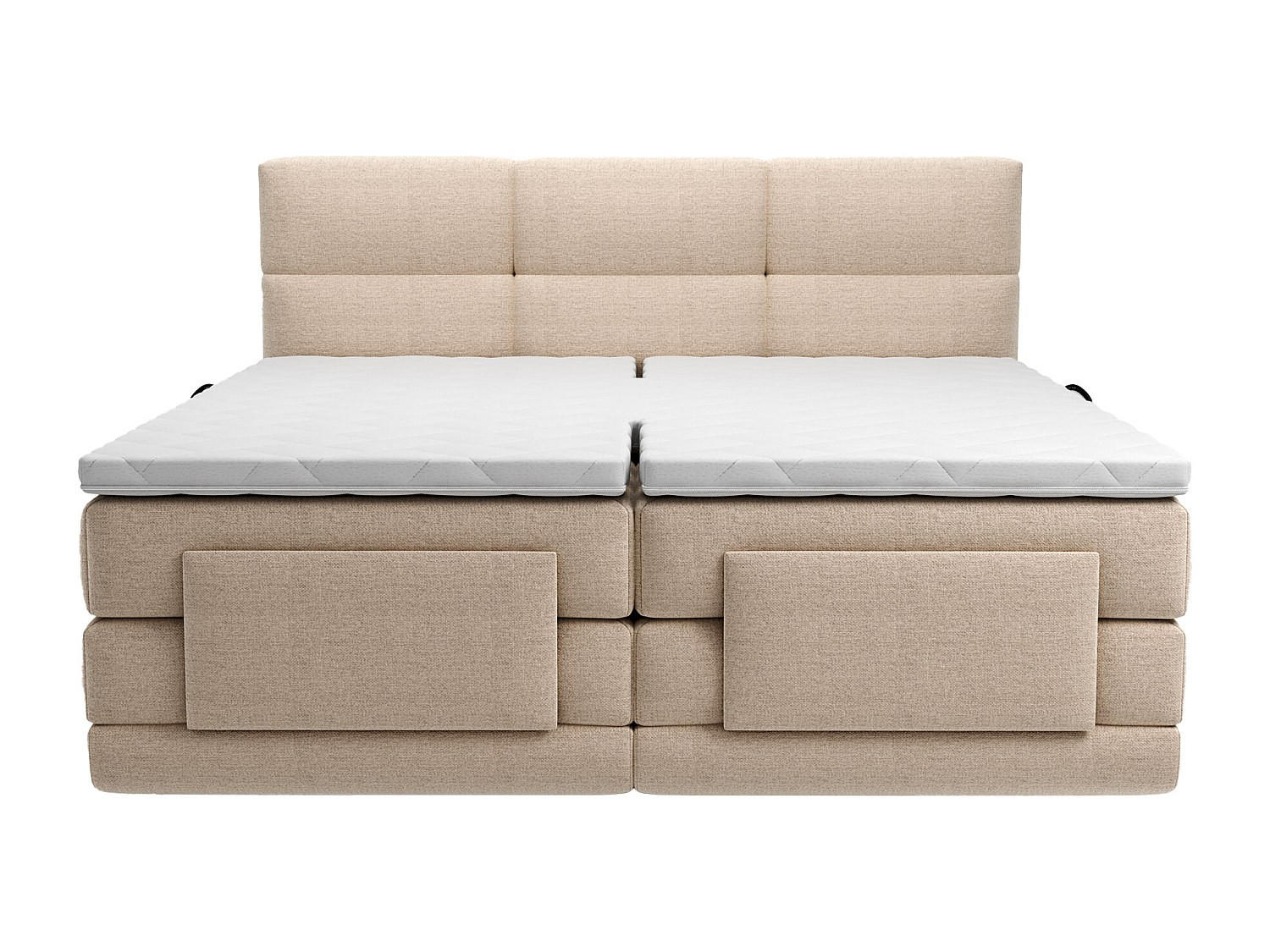 BOXSPRINGBETT - 2 Personen - stoff - beige Lodi - Beige, Textil (90/200cm) - Vente-Unique