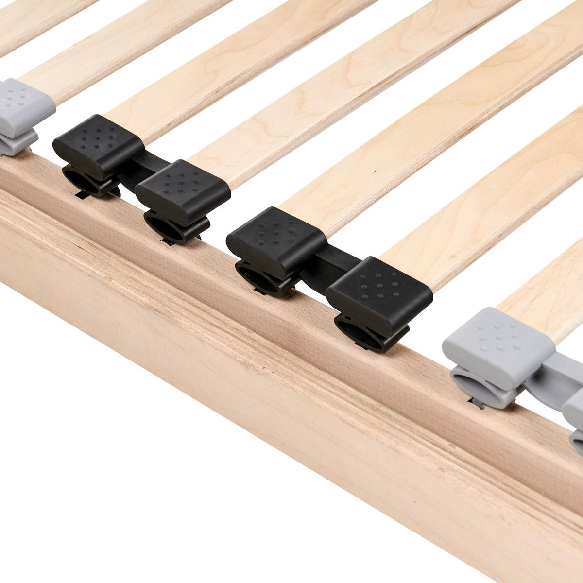 LATTENROST manuell verstellbar 90/200 cm Monthois - Hellbraun/Braun, Holz (90/200cm) - Beliani