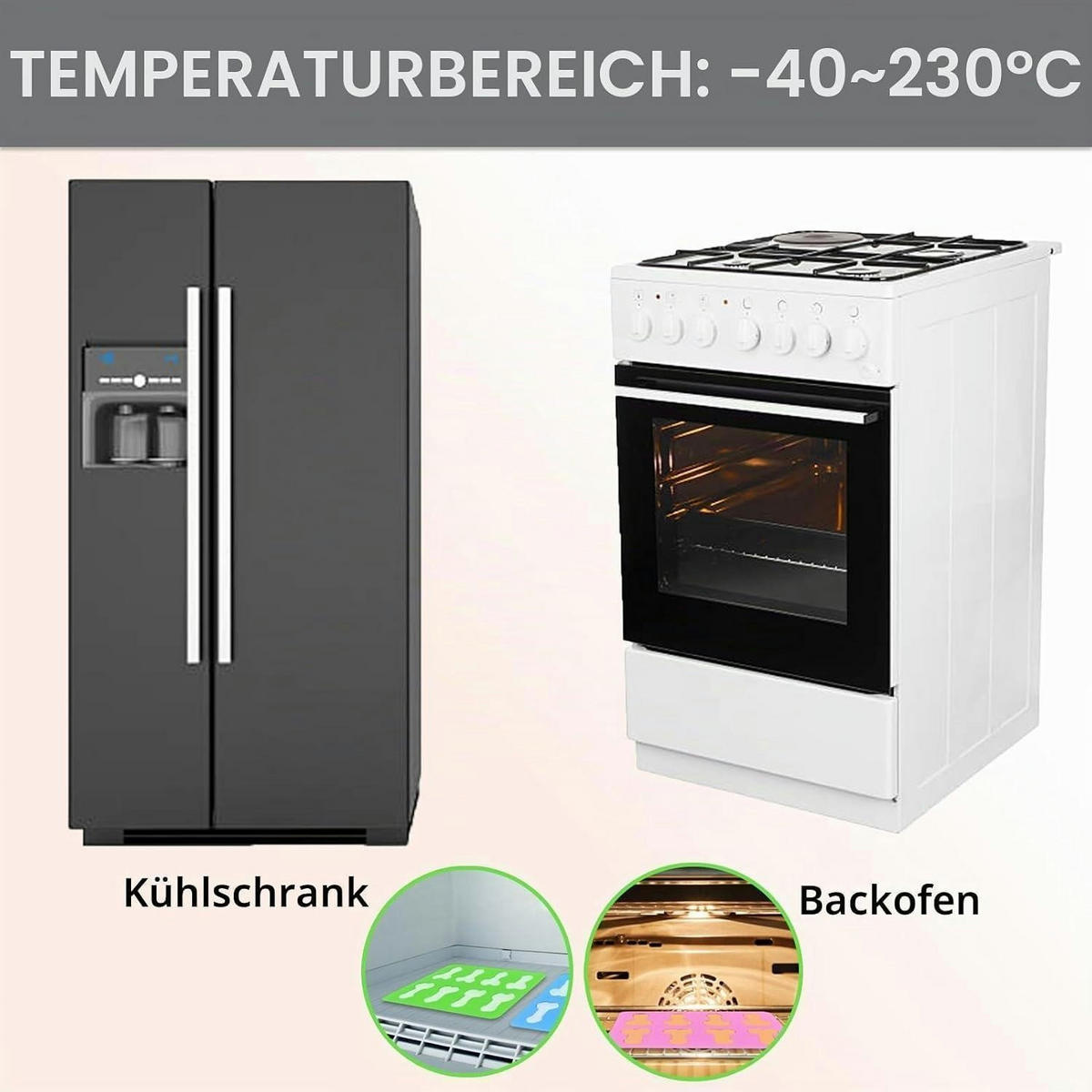 EISWÜRFELFORM 3-teiliges Set Silikon - Grün, Kunststoff (14.2/1/18.5cm)
