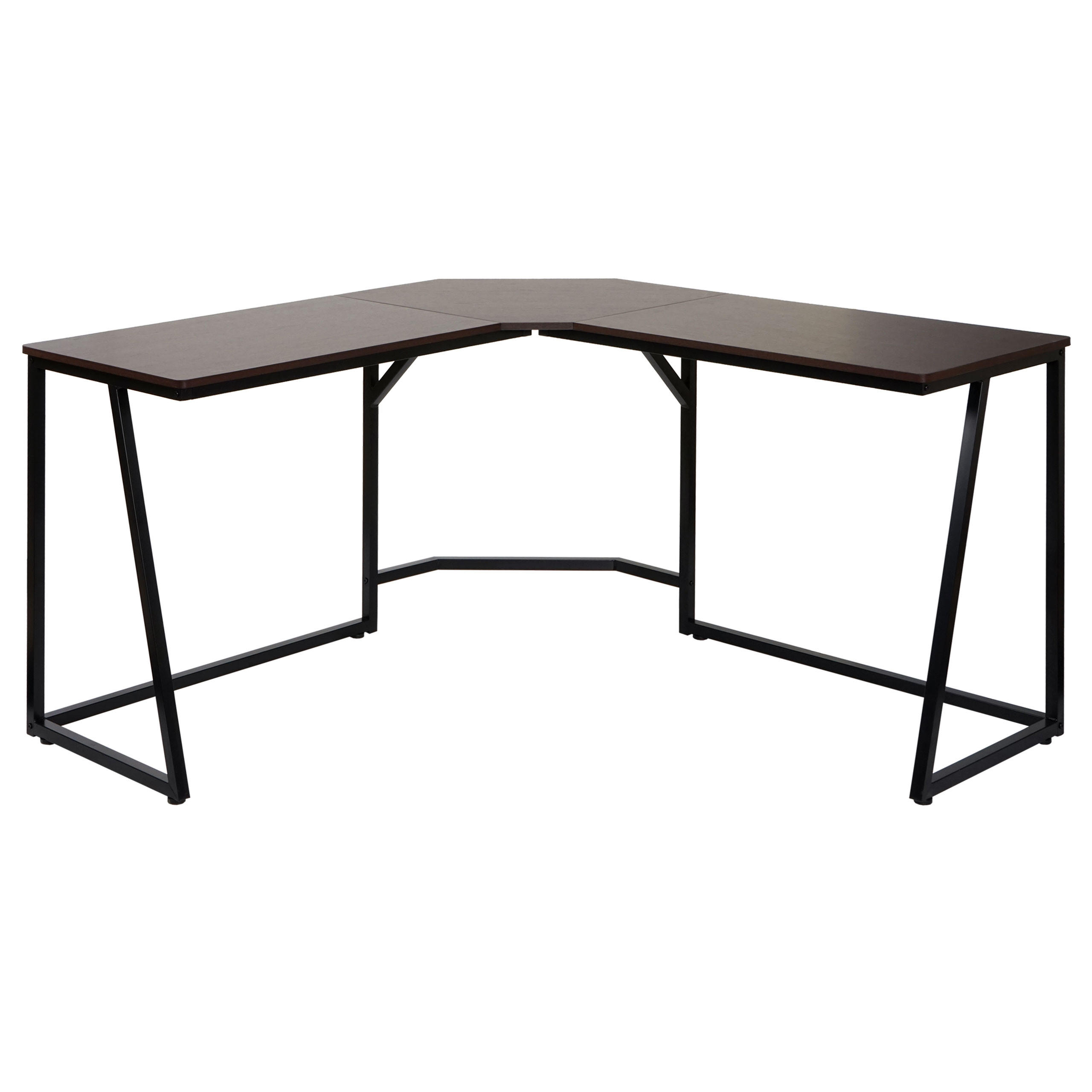 ECK-SCHREIBTISCH Dunkelbraun - Dunkelbraun, Metall (140/140/76cm) - MCW