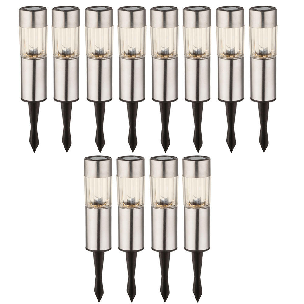 LED SOLARAUFLAMPE Edelstahl Silber - Silberfarben, Metall (4.6/4.6/25cm) - Globo Lighting