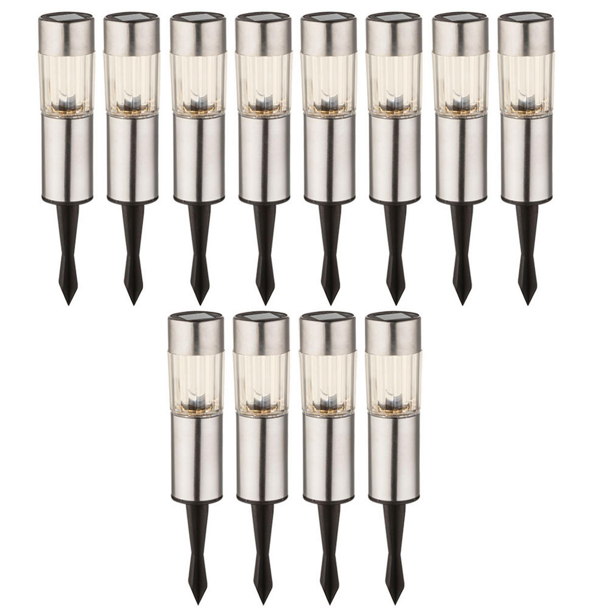 LED SOLARAUFLAMPE Edelstahl Silber - Silberfarben, Metall (4.6/4.6/25cm) - Globo Lighting