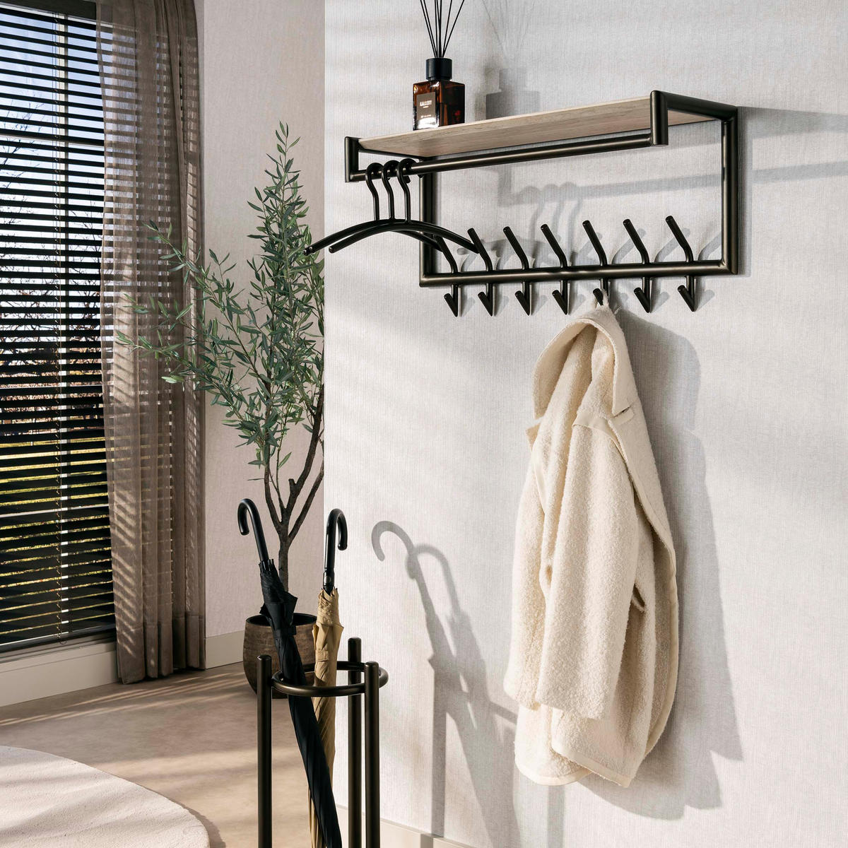 WANDGARDEROBE Terrra 65 27/85/40 cm - Beige, Metall (85/40/27cm) - Hoyz Collection