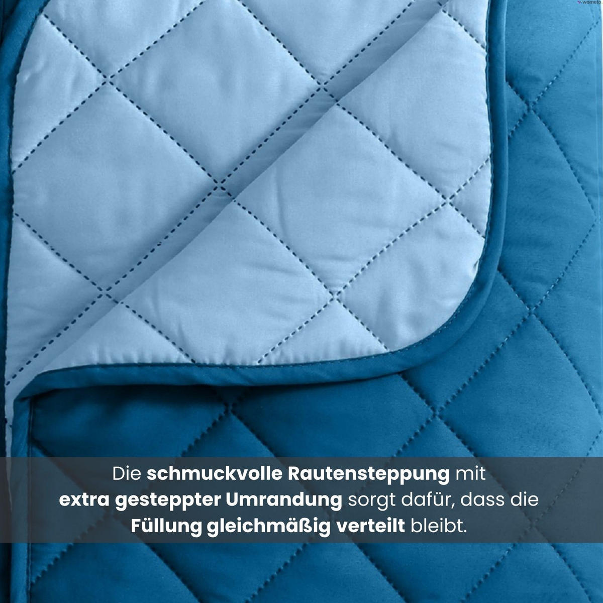 KINDER-SOMMERBETT Steppbett blau - Blau, Textil (135/200cm) - wometo