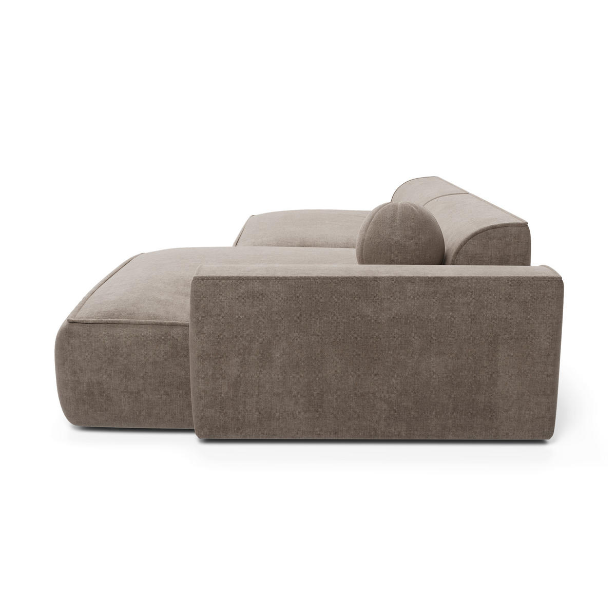 ECKSOFA RECHTS Samt Taupe 300cm - Taupe, Textil (300/155cm) - Sia Home