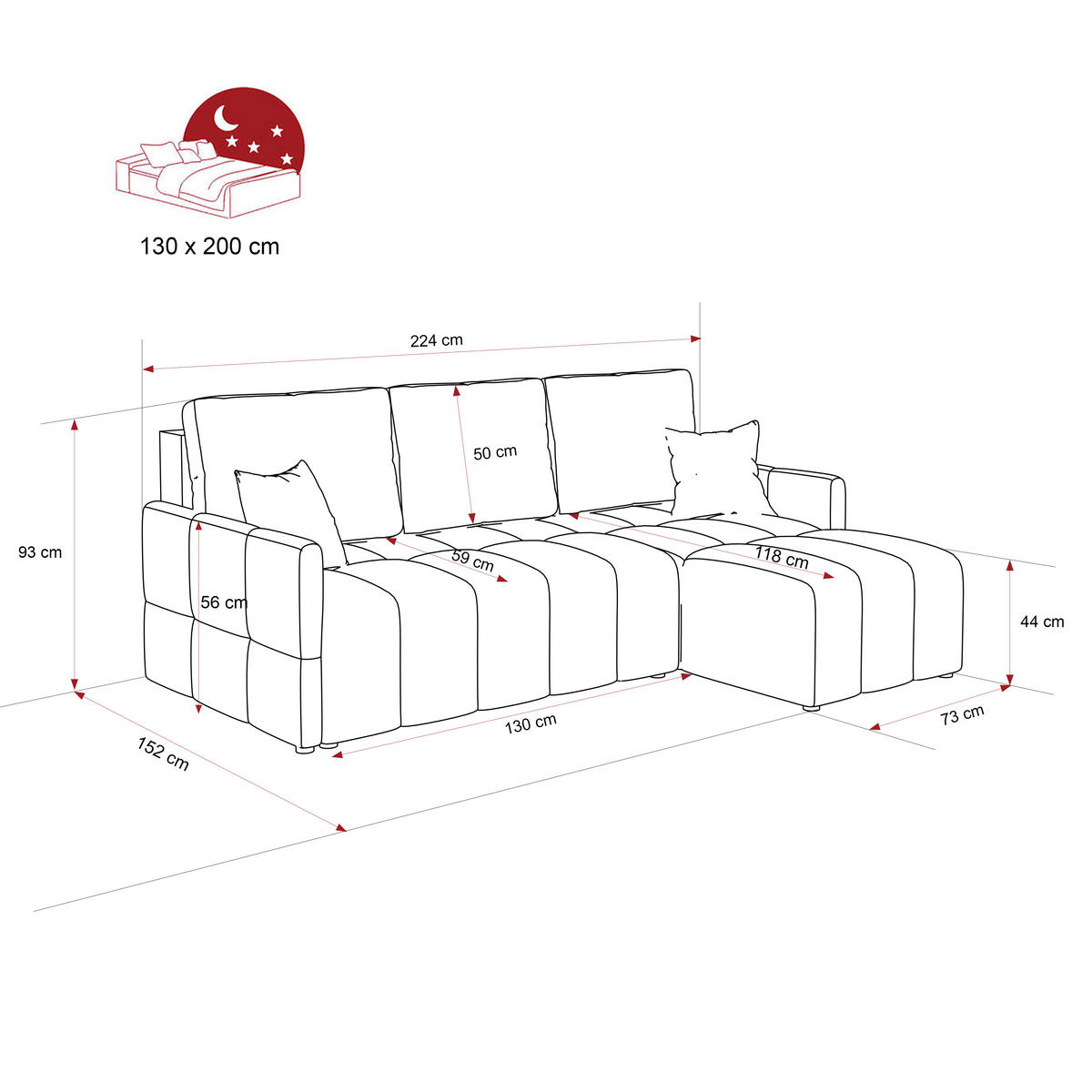 ECKSOFA LUPOO mit Schlaffunktion und Bettkasten Hellgrau - Hellgrau, Holzwerkstoff/Kunststoff (213/152cm) - Idohome