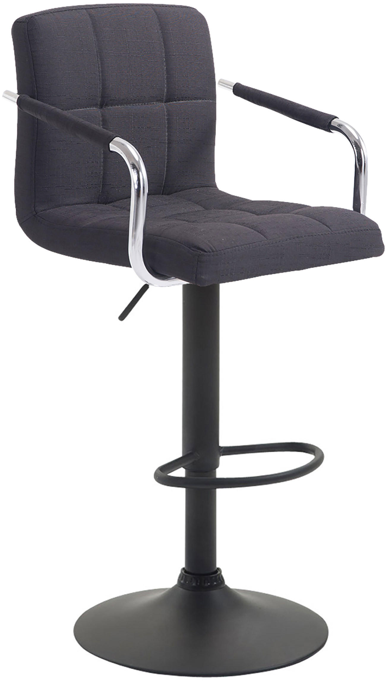 BARHOCKER Stoff schwarz - Schwarz, Textil/Metall (54/91/46cm) - CLP