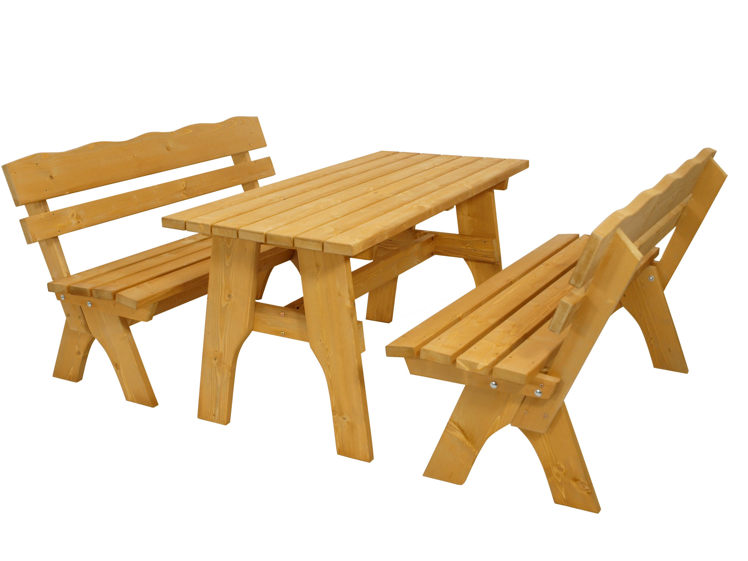 GARTEN-GARNITUR Drieburg 150cm aus Kiefer massiv 3tlg. - Braun, Holz - TPFGarden