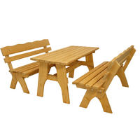 GARTEN-GARNITUR Drieburg 150cm aus Kiefer massiv 3tlg. - Braun, Holz - TPFGarden