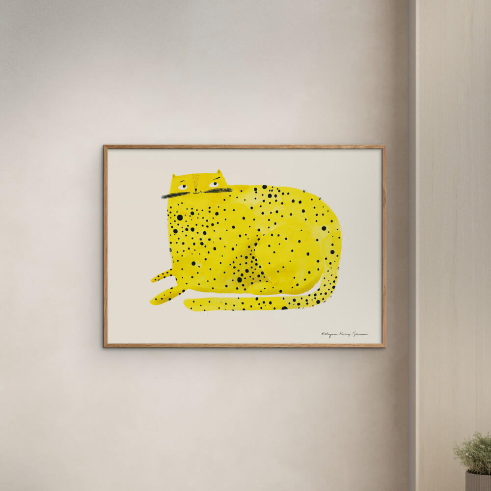 POSTER mit Rahmen Wild Apple - Cat - Eichefarben/Gelb, Holz/Papier (50/70cm) - Poster&Frame