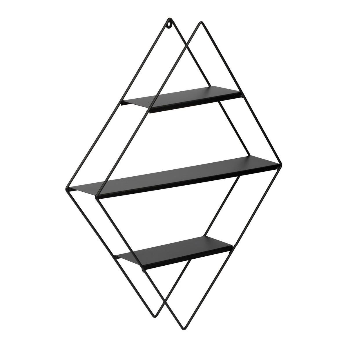 WANDREGAL Polvijärvi - Schwarz, Metall (50/66/9cm) - [en.casa]