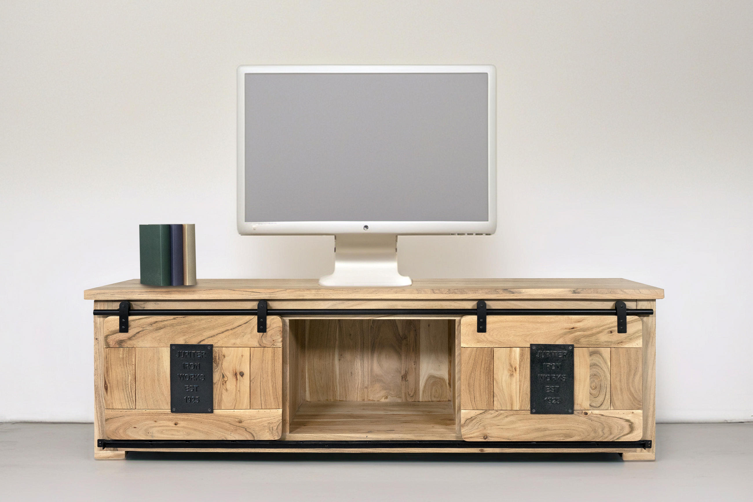 LOWBOARD LIBRO - Beige/Naturfarben, Akazienholz/Holz (180/55/50cm) - SAM