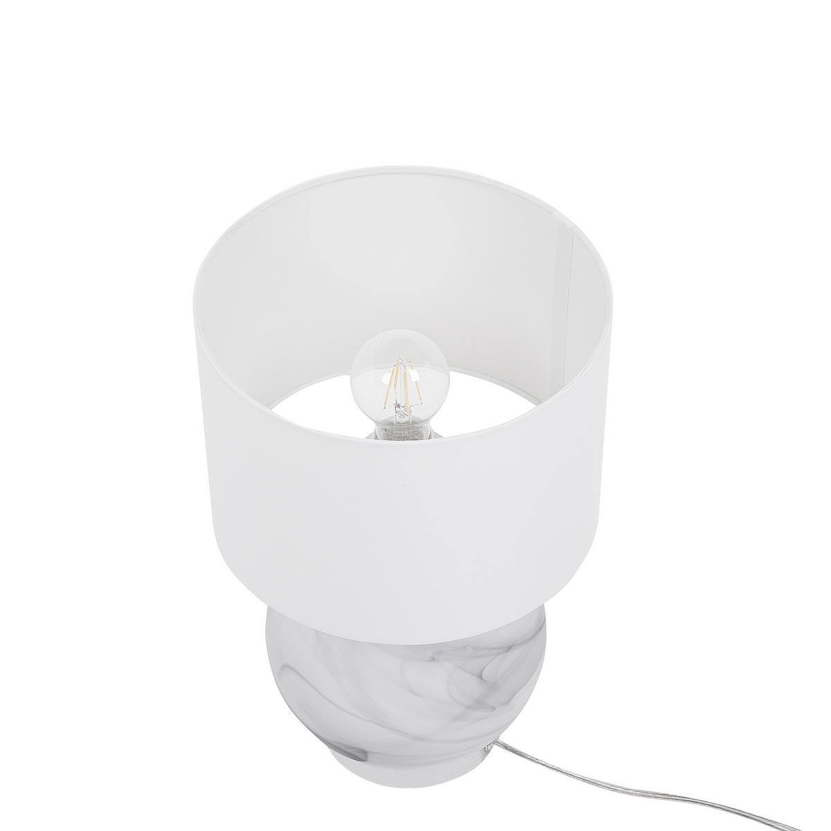 TISCHLAMPE Uele 24/24/40 cm - Weiß, Glas (24/24/40cm) - Beliani