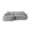 SCHLAFSOFA modular mit Bettkasten links Ella aus strukturiertem Stoff dunkelbeige 5 Sitzplätze - Mokka, Textil (174/271cm) - Micadoni