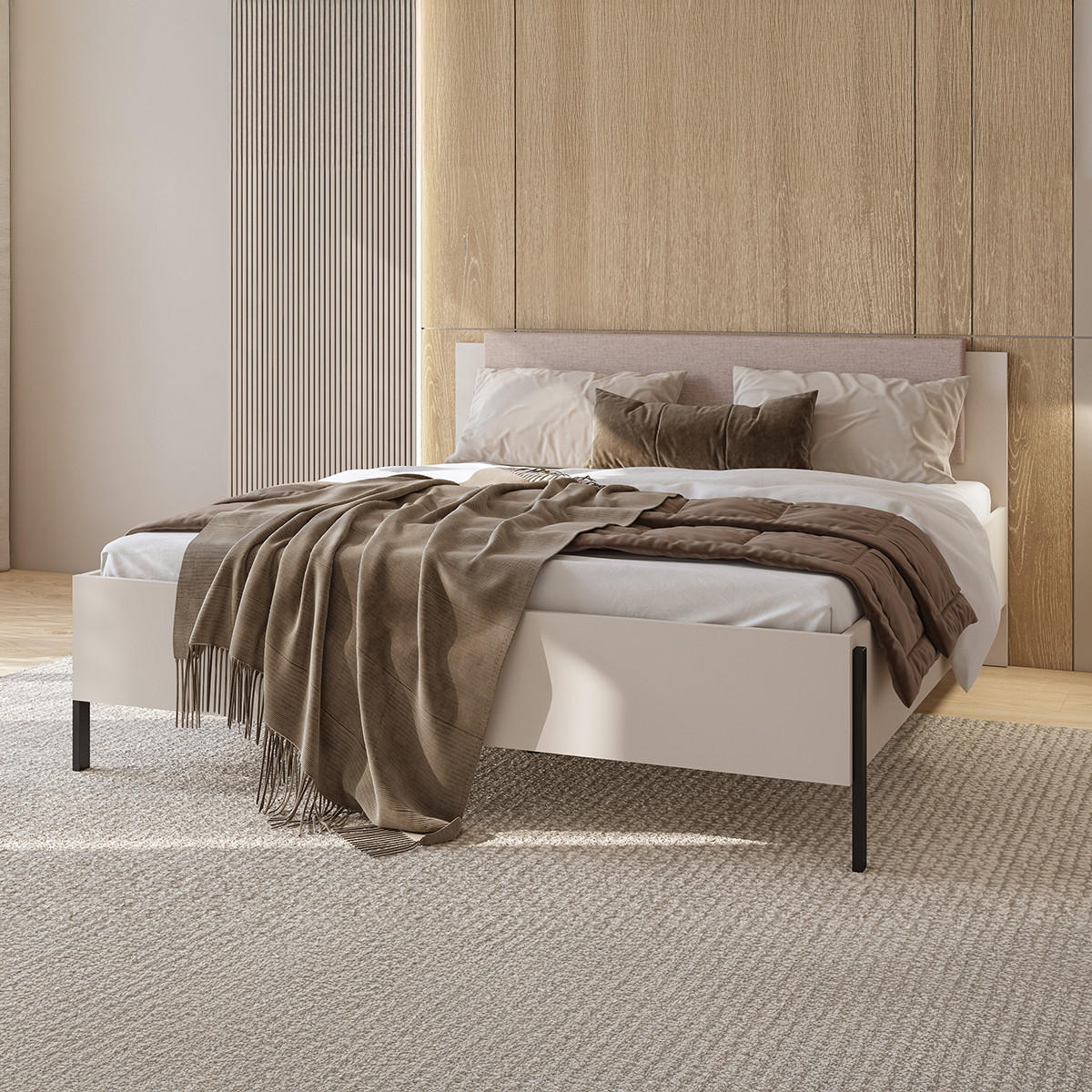 POSTEL 180/200 Bérénice Kašmír - béžová, kompozitní dřevo (180/200cm) - Petits-meubles