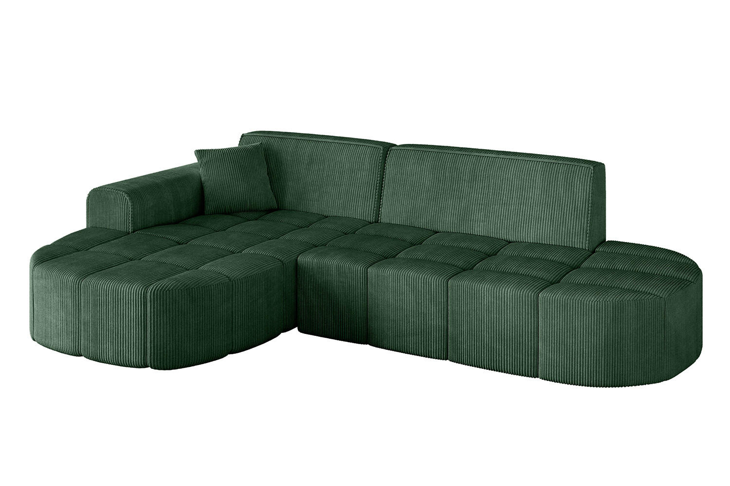 ECKSOFA Ottomane Links LIVO-L1 - 252x173x79,5 cm Grün - Grün, Holzwerkstoff/Textil (252/173cm) - ALTDECOR