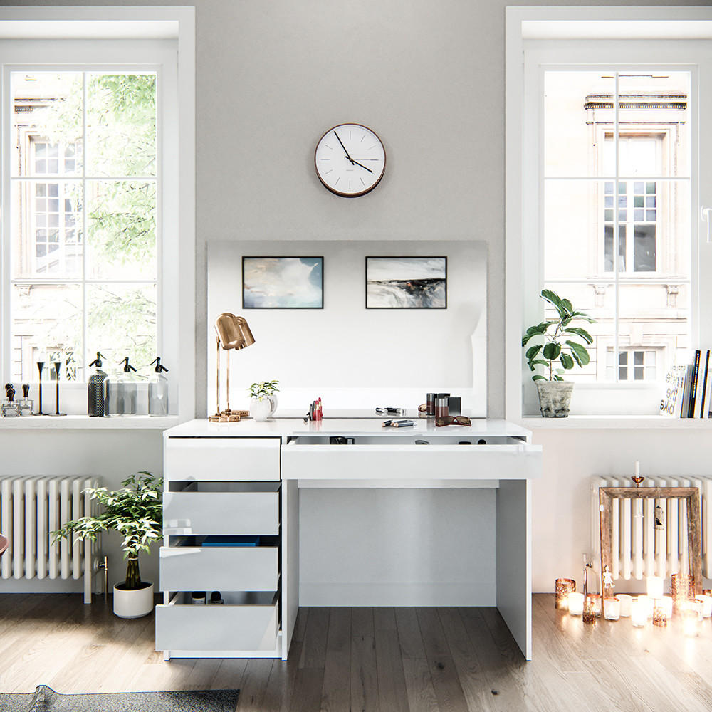 SCHMINKTISCH Sherry Weiß 120 cm - Weiß, Holzwerkstoff (120/75/55cm) - Vicco