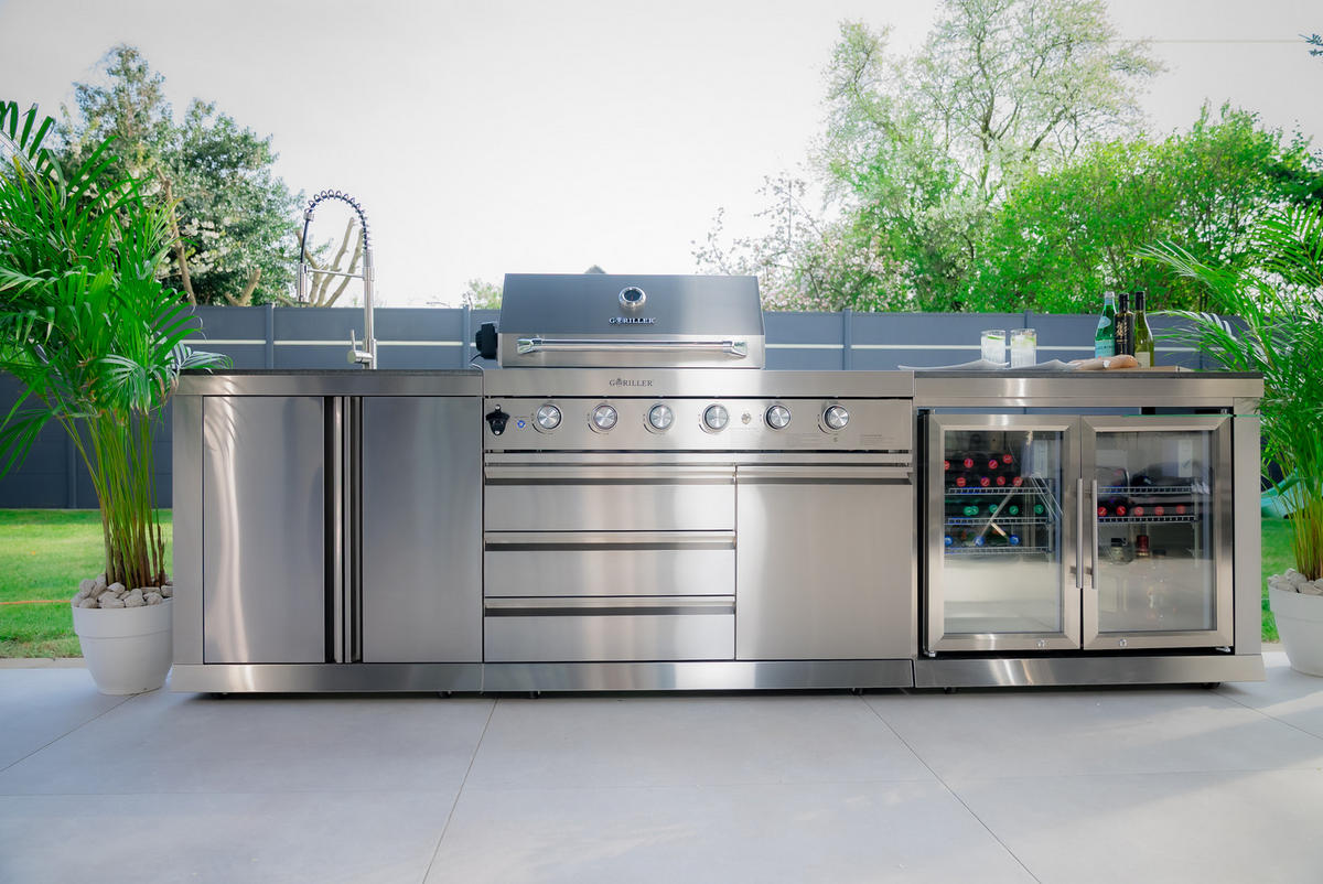 OUTDOORKÜCHE SILVERBACK M1 - Silberfarben, Metall (300/90/58cm) - Goriller