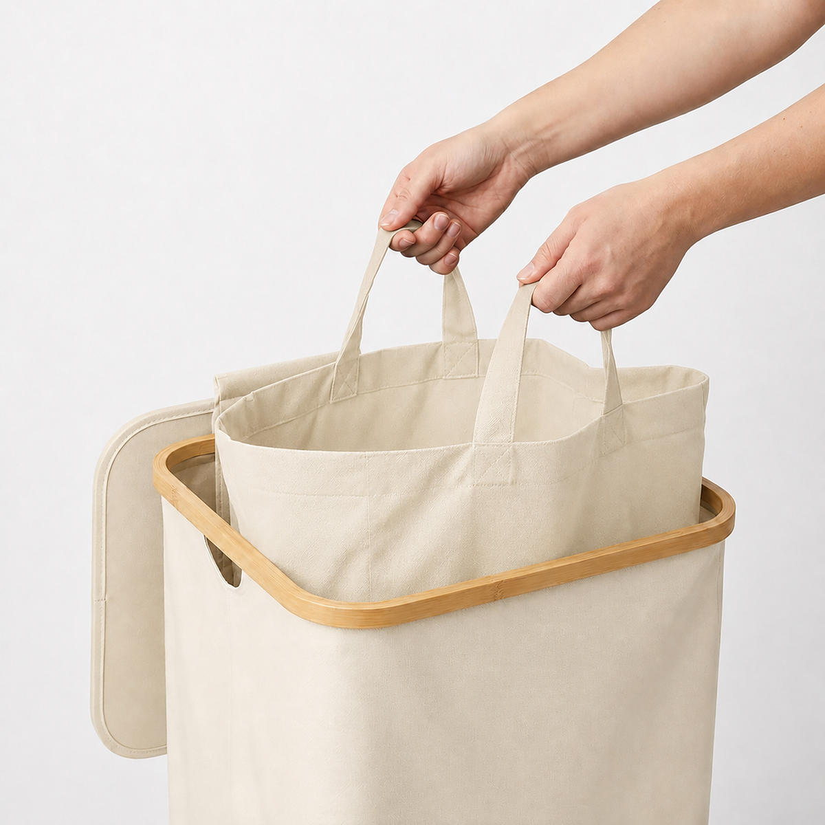 COLECTOR Bej pentru sticle returnabile - bej, carton ondulat/material textil (40/75/33cm) - Relaxdays