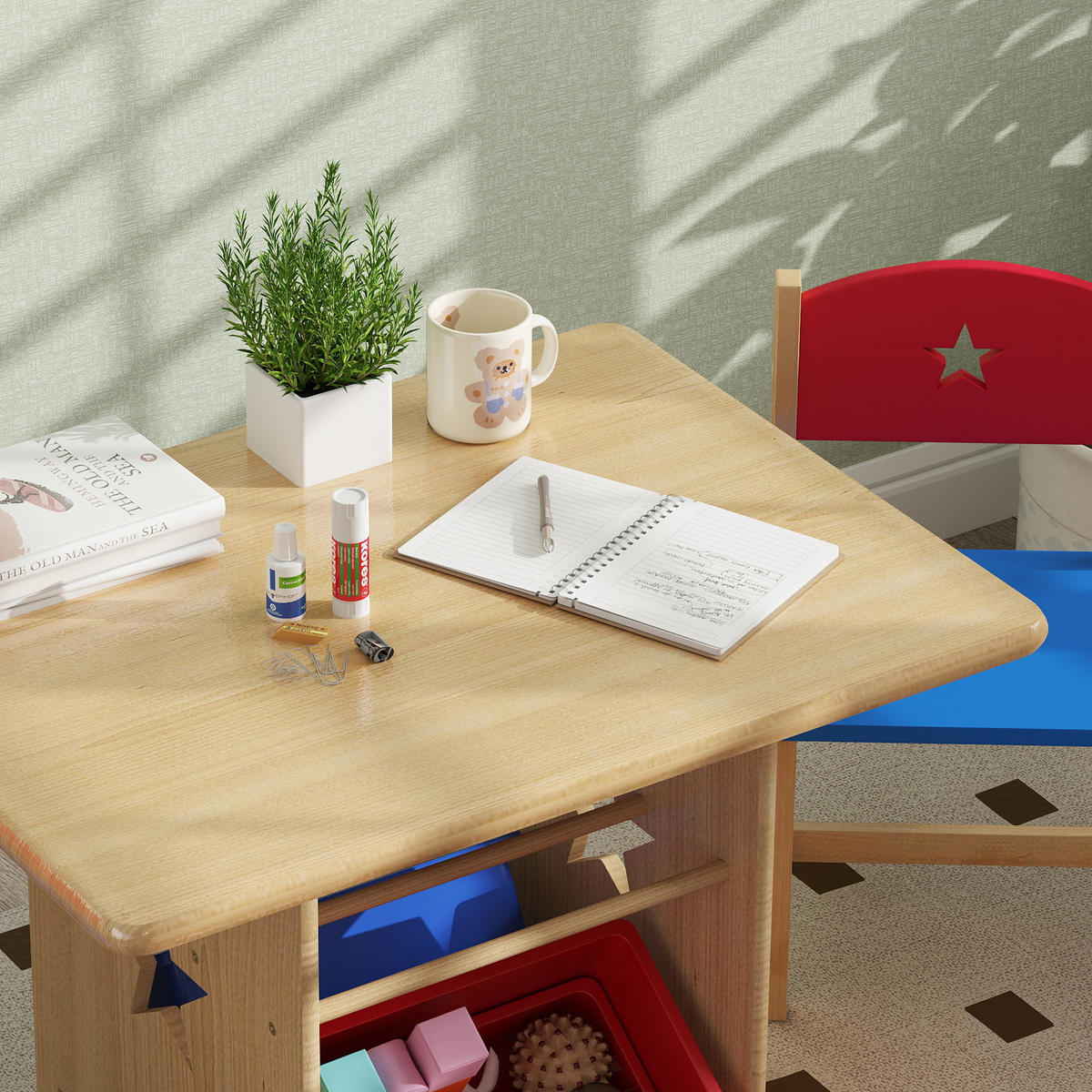 KINDERSITZGRUPPE DE-17523 4 Aufbewahrungsboxen Naturholz - Naturfarben, Holzwerkstoff (57/50/77cm) - ComfortXL