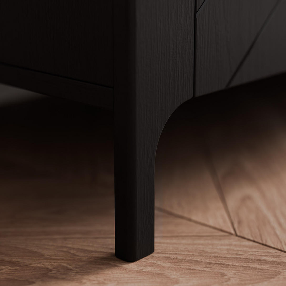 NACHTSCHRANK LORIEN 54/40/57 cm Schwarz - Schwarz, Holzwerkstoff/Metall (54/57.1/40.6cm) - Idohome